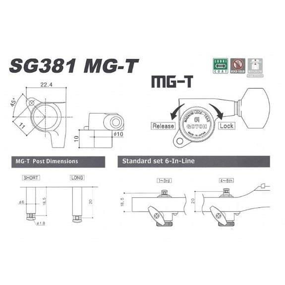 Gotoh SG381MGTCRL Kilitli Akustik ve Elektro Gitar Burgusu Tek (Üst) Krom