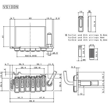 Gotoh Wilkinson VS100NHBX Elektro Gitar Tremolo Set Siyah
