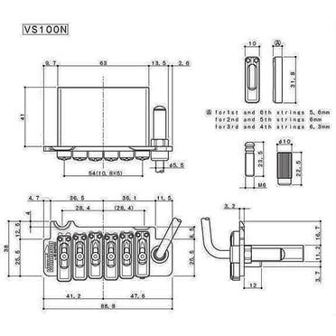 Gotoh Wilkinson VS100NHCX Elektro Gitar Tremolo Set Mat Krom