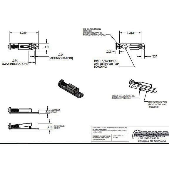 Hipshot 4S100SS Solo Köprü Paslanmaz Çelik Siyah Renk