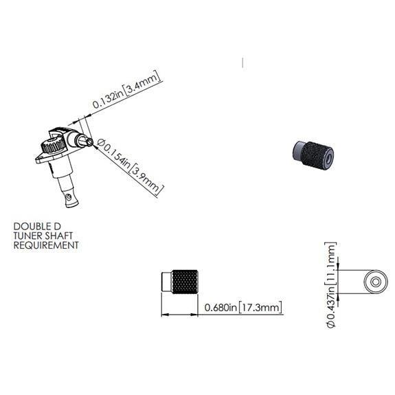 Hipshot 6B11ND-B Industrial Gitar Burgu Butonu Tek