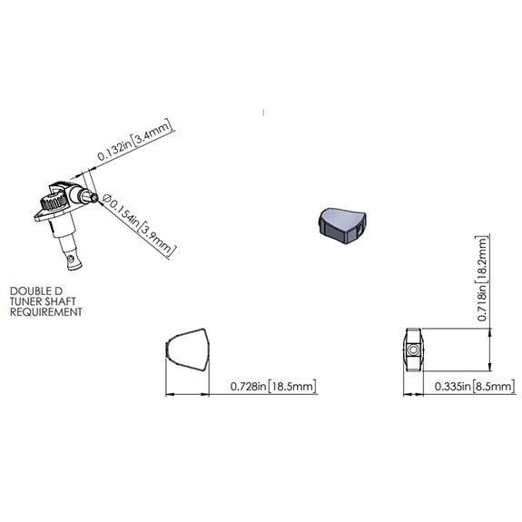 Hipshot 6B1TLP Tulip Gitar Burgu Butonu Tek