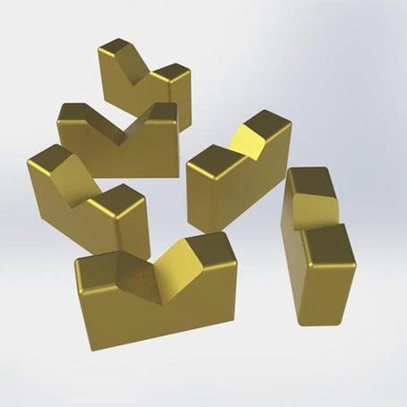 Hipshot KickAss Bas Köprüsü Pirinç Insert Set (6 adet)