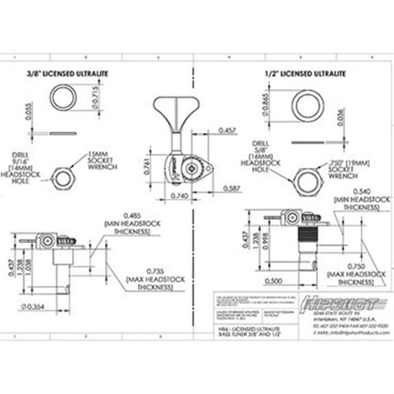 Hipshot Licenced Ultralite Clover Tekli Bas Gitar Burgu Sağ Krom (38) (Ekstra hafif)