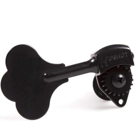 Hipshot Licenced Ultralite Clover Tekli Bas Gitar Burgu Sağ Siyah (3/8) (Ekstra hafif)