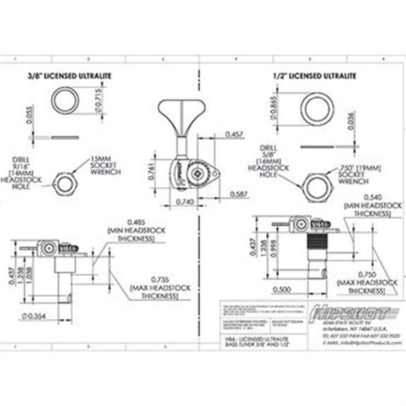 Hipshot Licenced Ultralite Y Key Tekli Bas Gitar Burgu Sol Altın (38) (Ekstra hafif)