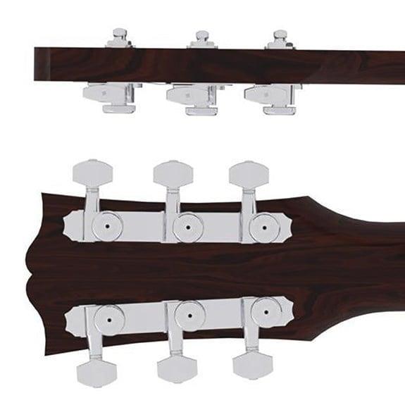 Hipshot Universal Mount Locking Elektro Gitar Kilitli Burgu Seti Krom (3-3 Dizilim) (10mm her modele uyar)