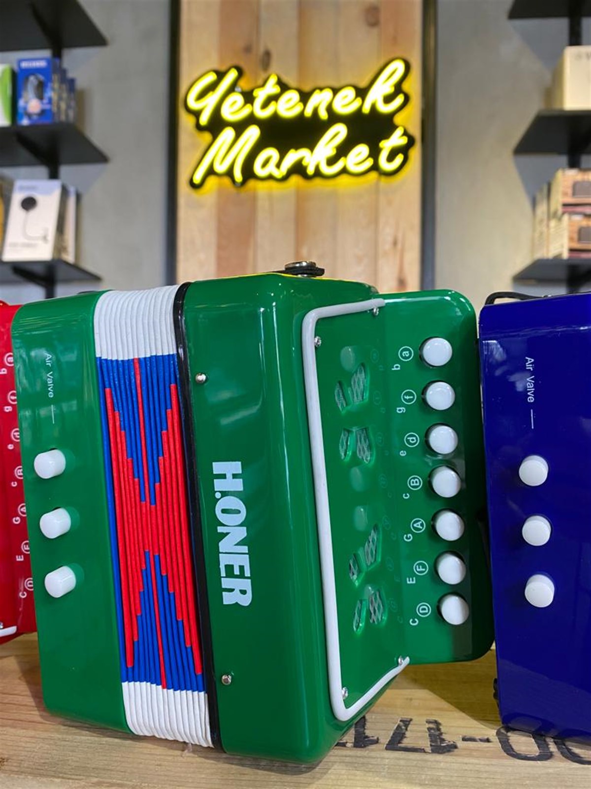 Honer Mini Akordiyon Yeşil Renk