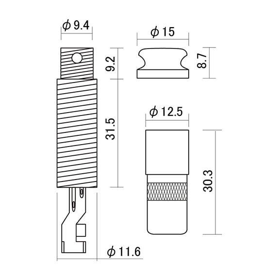 Hosco Japan EPJACK Silindir Tüp Dişi Jak Nikel