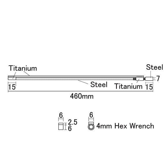 Hosco Japan F-2742 Titanyum Ekstra Hafif Gitar Dual Action Truss Rod (460mm)