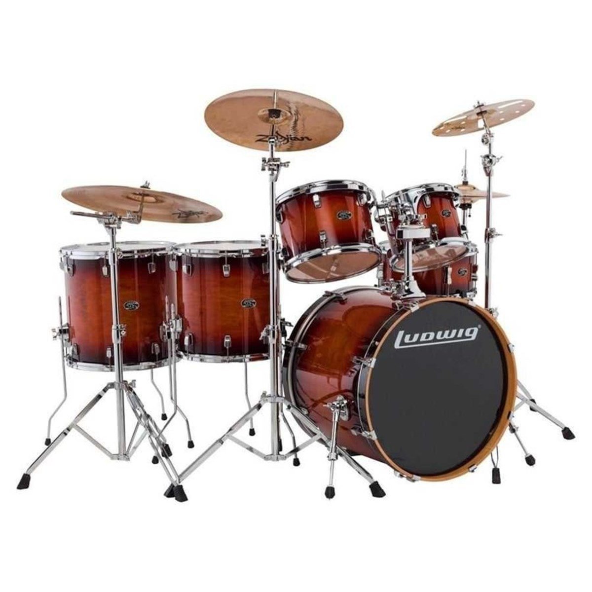 Ludwig Evolution Maple (Mahogany Burst Shell) Bateri Seti