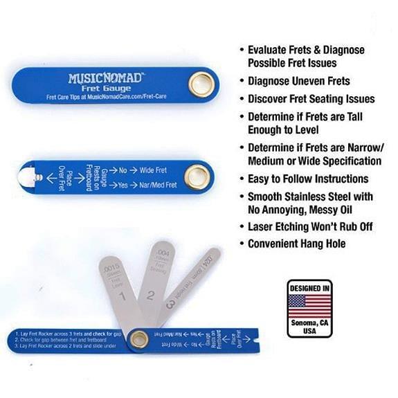Musicnomad MN870 Fret Ölçü Kiti (Fret Rocker ve Fret Gauge)