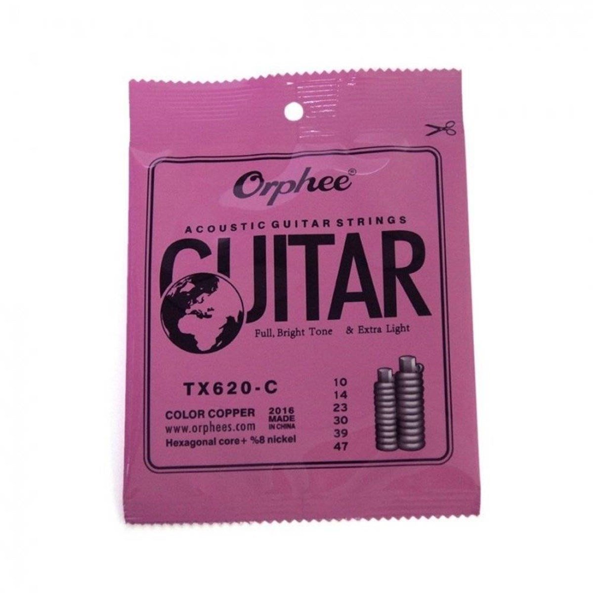 Orphee TX620-C Akustik Gitar Teli RENKLİ TAKIM
