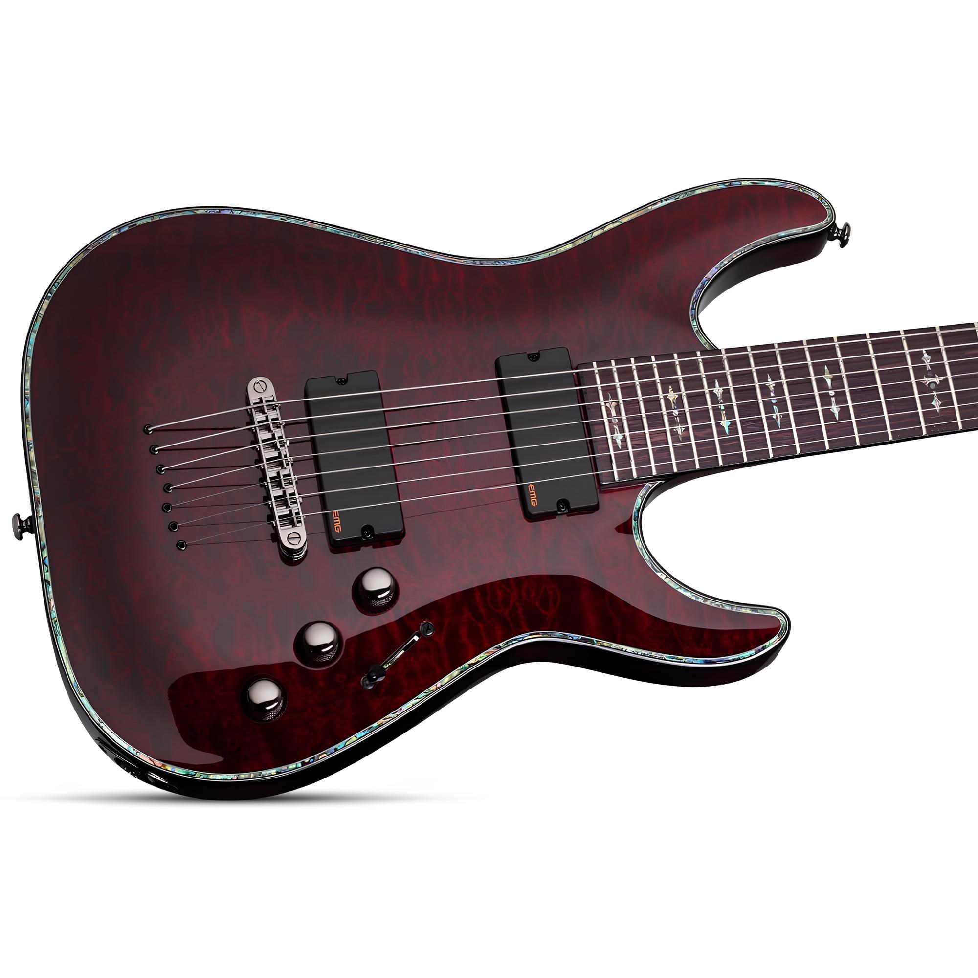 Schecter Hellraiser C-7 7 Telli Elektro Gitar (Black Cherry)