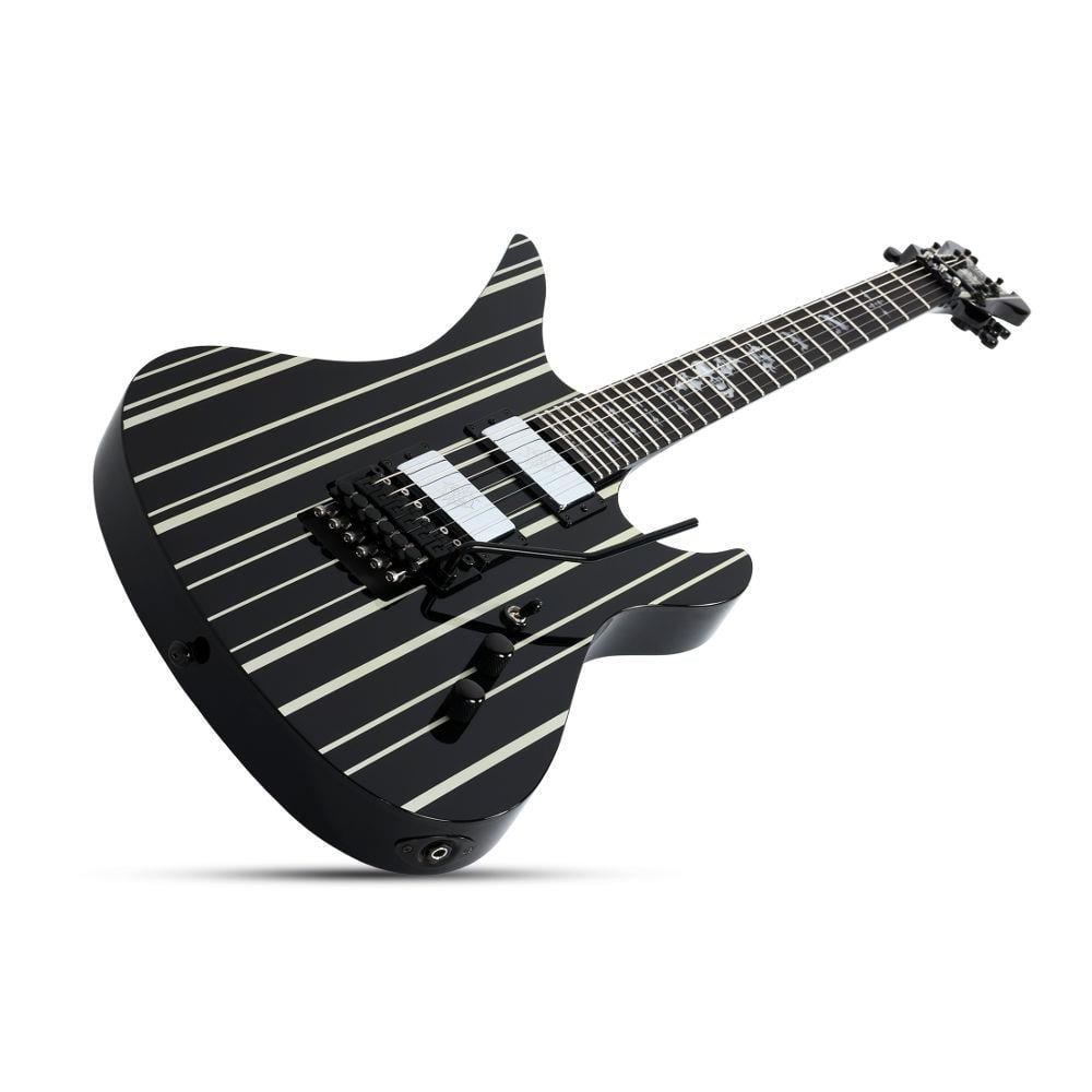 Schecter Synyster Custom FR Elektro Gitar (Gloss Black & Silver Pin Stripes)