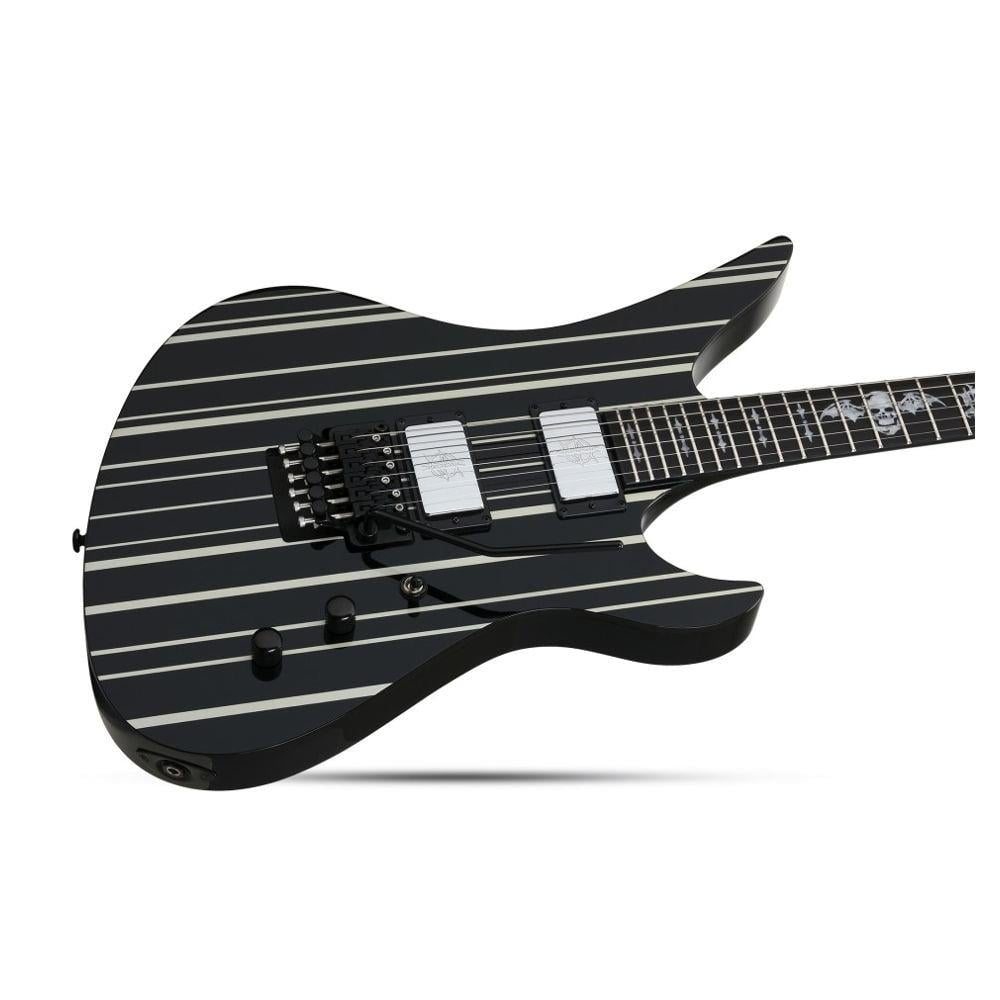 Schecter Synyster Custom FR Elektro Gitar (Gloss Black & Silver Pin Stripes)