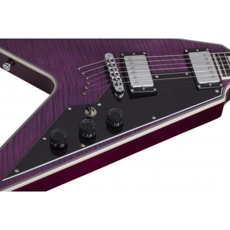Schecter V-1 Custom Elektro Gitar (Trans Purple)