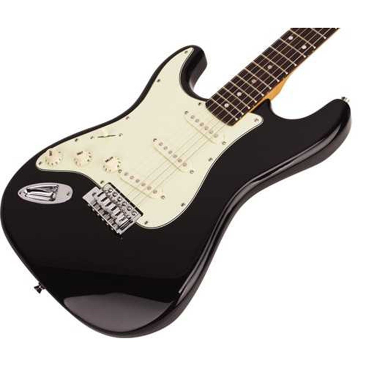 SX Stratocaster Solak Elektro Gitar (Siyah)