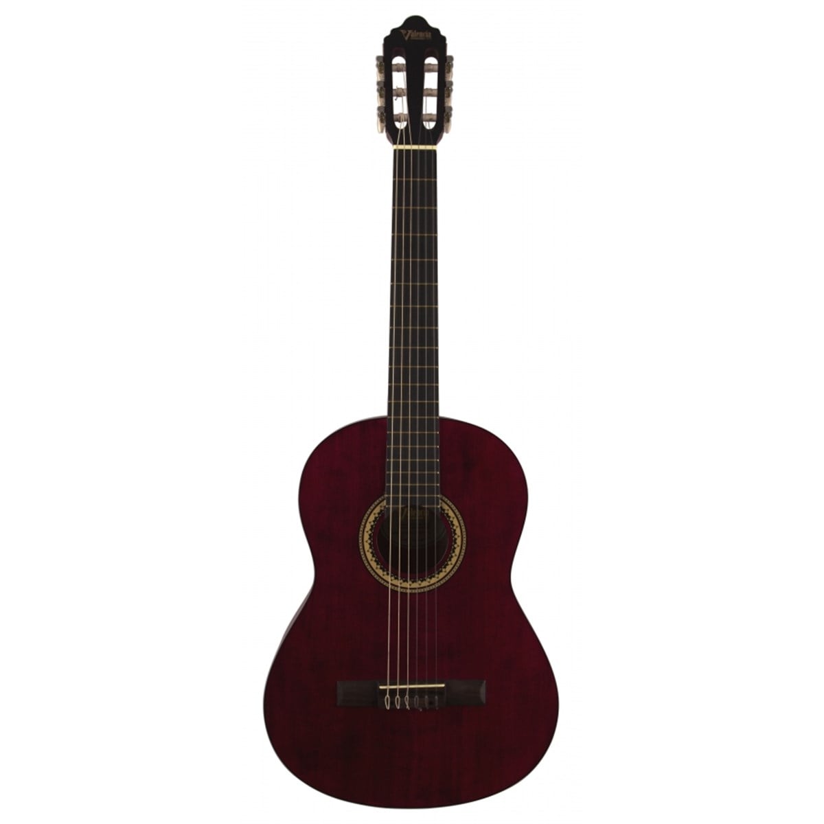 Valencia VC204TWR - Şeffaf Şarap Kırmızısı Mat Klasik Gitar (Kılıf+Pena)