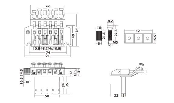 Wilkinson Çift Kilit Floyd Rose Set Altın (42mm)