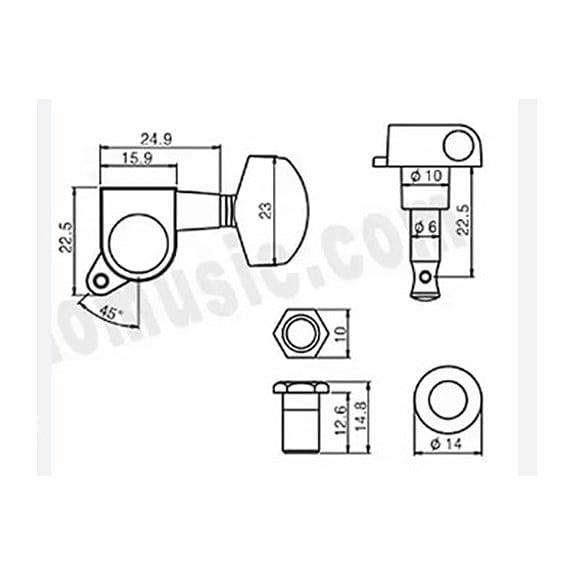 Wilkinson WJ01BK Akustik ve Elektro Gitar Burgu Seti (3-3 Dizilim)