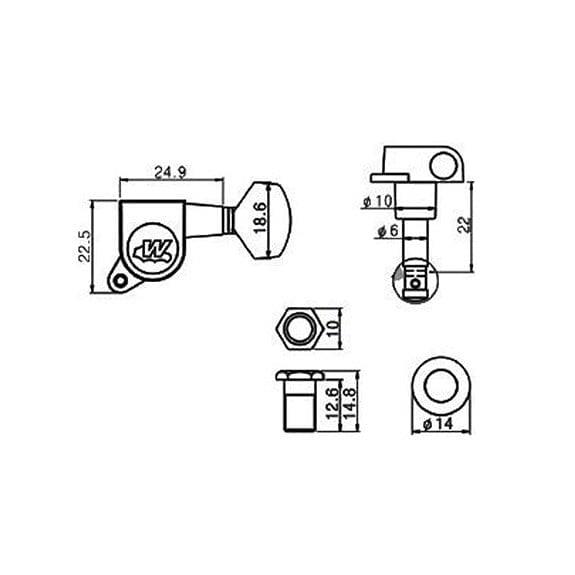 Wilkinson WJ07BK Elektro Gitar Burgu Seti (6 Dizilim)