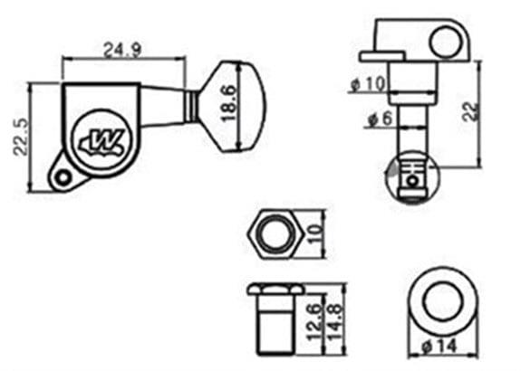 Wilkinson WJ07CR Akustik ve Elektro Gitar Burgu Seti (3-3 Dizilim)