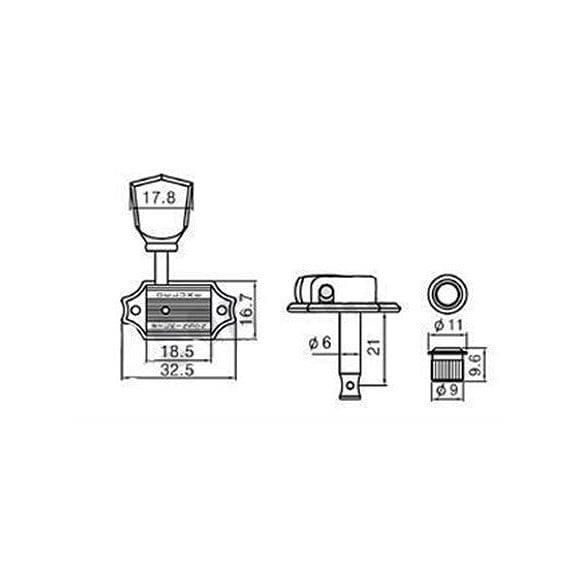 Wilkinson WJ44NI Kluson Tip Elektro Gitar Burgu Seti (3-3 Dizilim)