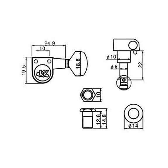 Wilkinson WJ807BK Vidasız Elektro Gitar Burgusu Takım (6 Dizilim)