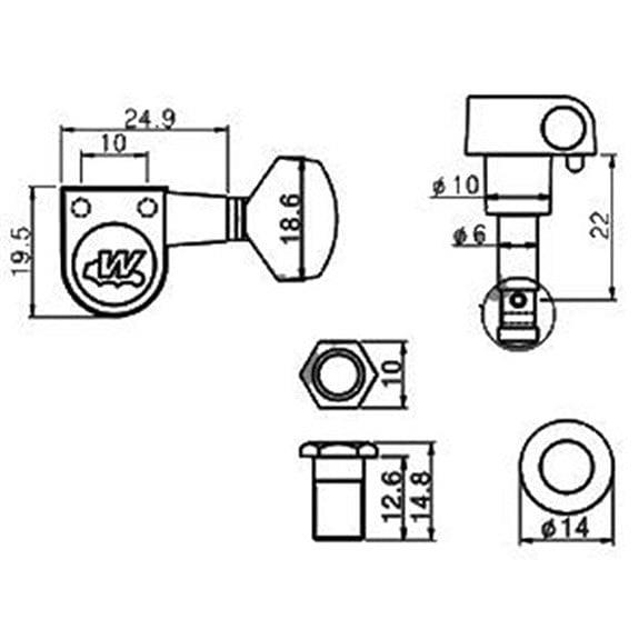 Wilkinson WJ807GD Vidasız Elektro Gitar Burgusu Takım (6 Dizilim)