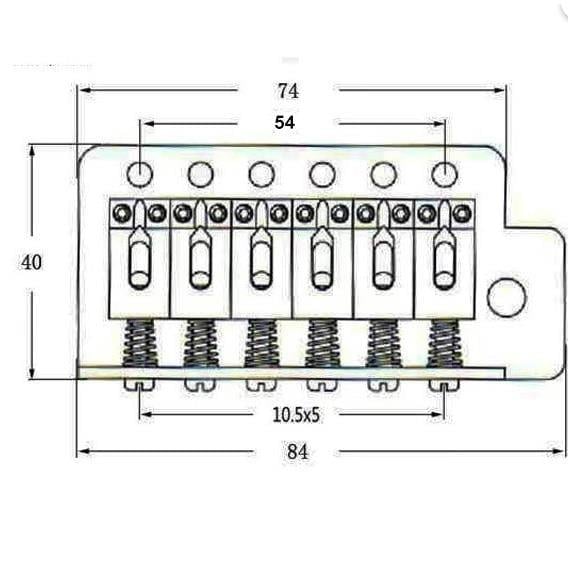 Wilkinson WOV01CR Elektro Gitar Tremolo Köprü Seti Krom 10,5mm Saddle