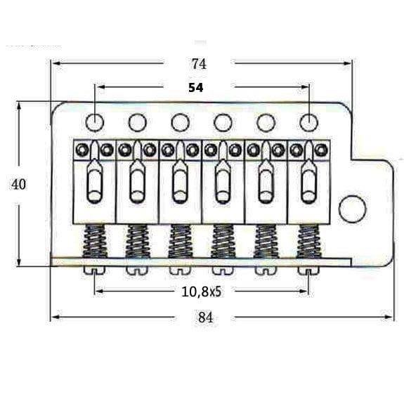 Wilkinson WOV03CR Elektro Gitar Tremolo Köprü Seti Krom 10,8mm
