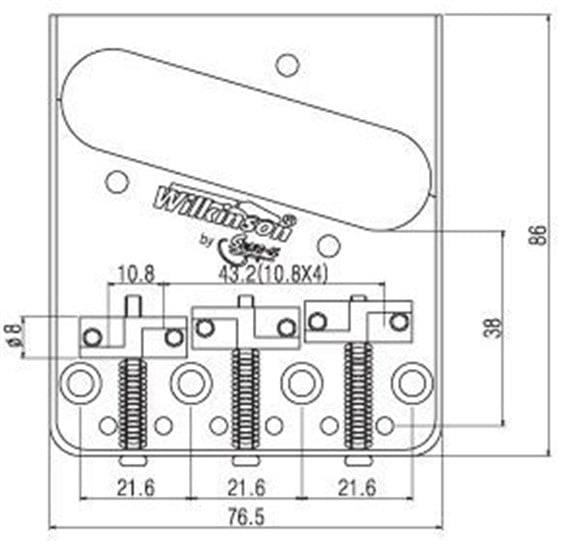 Wilkinson WTBCR Lisanslı Telecaster Tip Köprü Krom