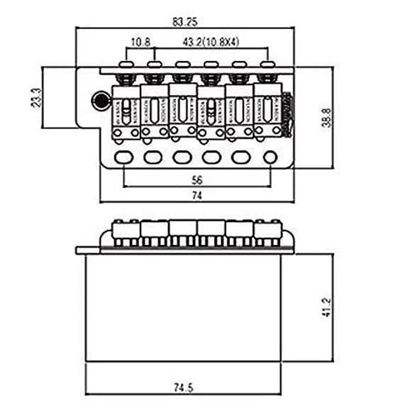 Wilkinson WV6SBBK Elektro Gitar Tremolo Köprü Seti Siyah (Çelik Blok)