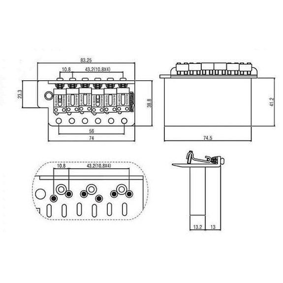 Wilkinson WVCCR Elektro Gitar Tremolo Köprü Seti Krom