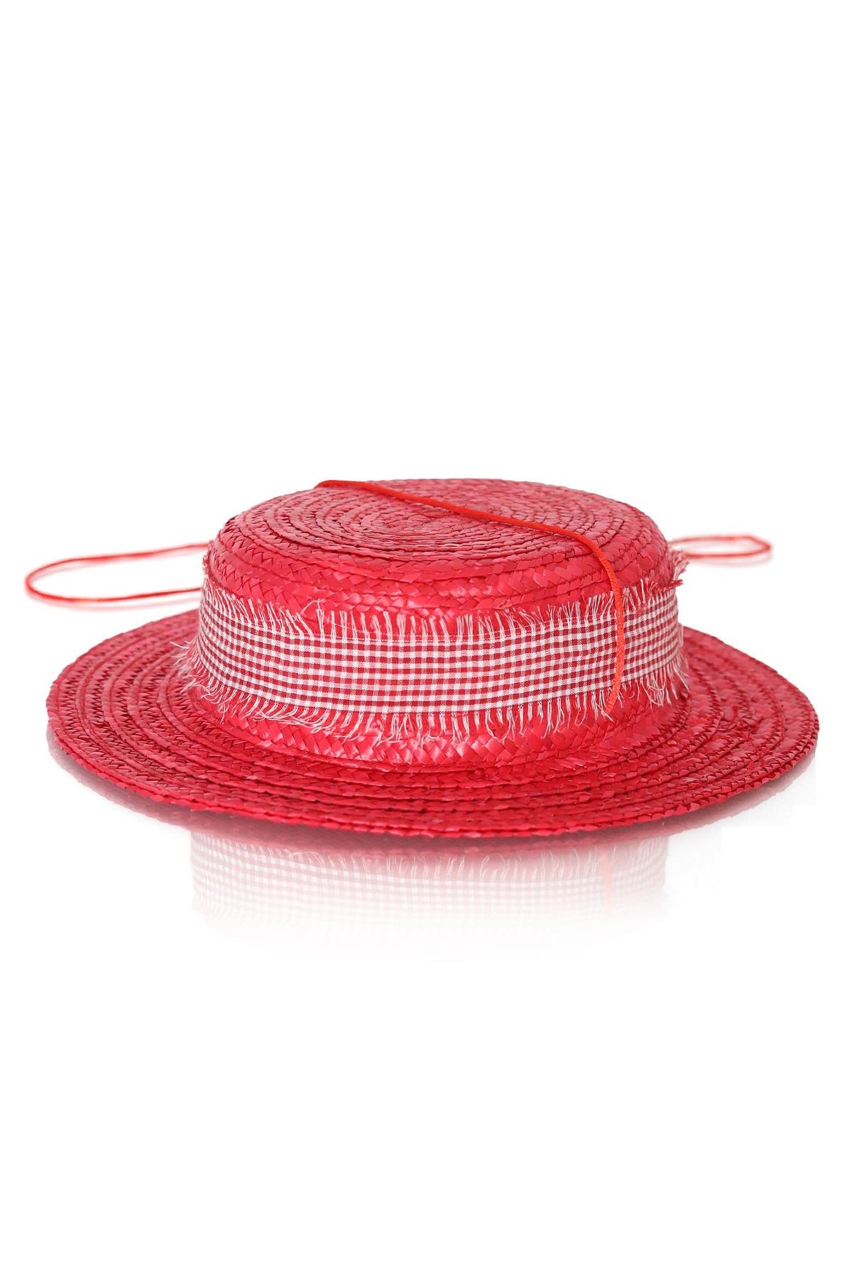 Kırmızı Hasır Şapka 