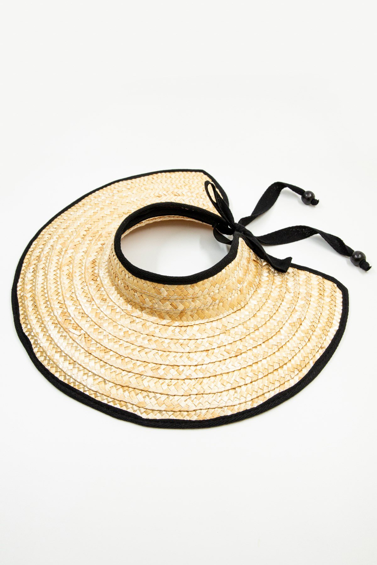 Siyah Biyeli Hasır Vizör Şapka