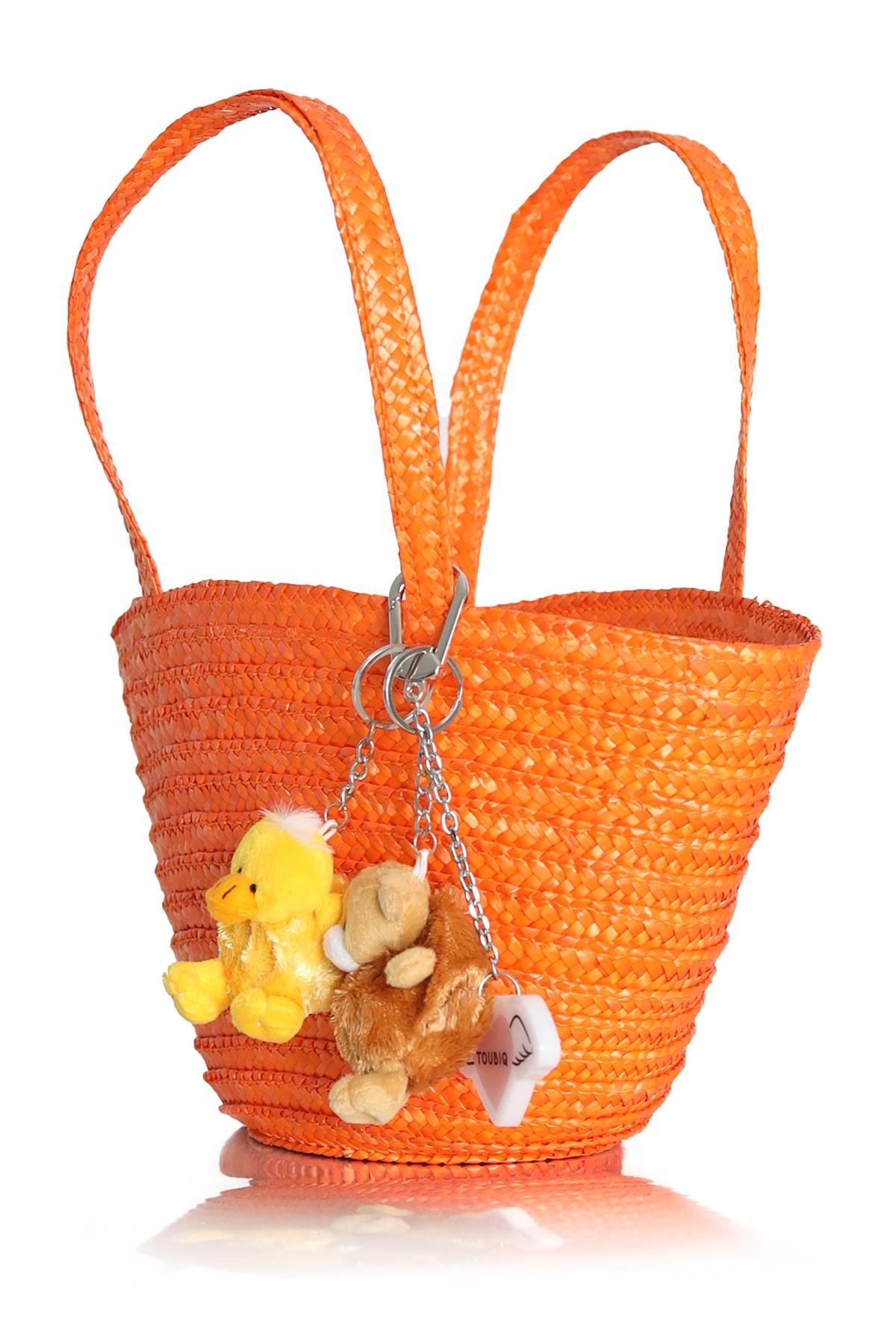 Turuncu Hasır Çanta 
