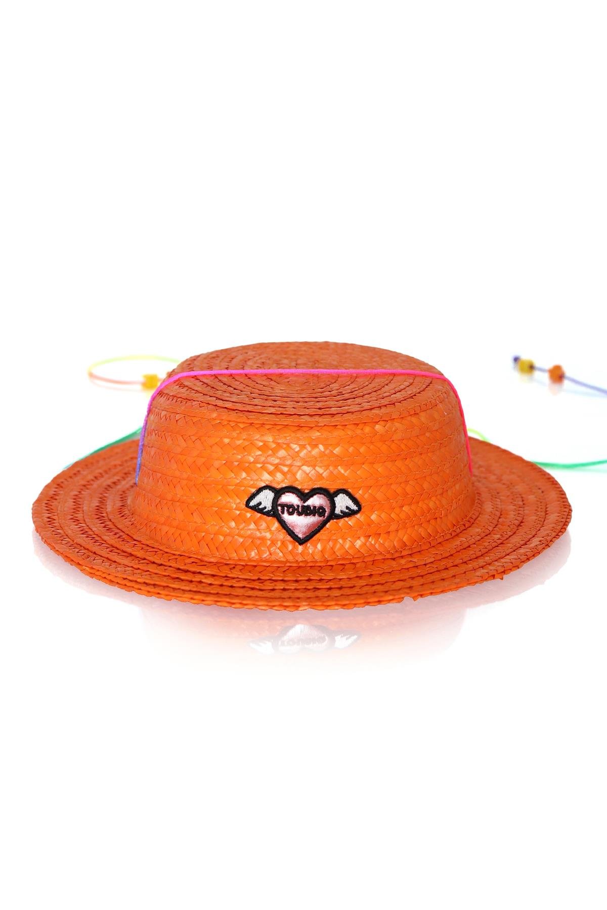 Turuncu Hasır Şapka 