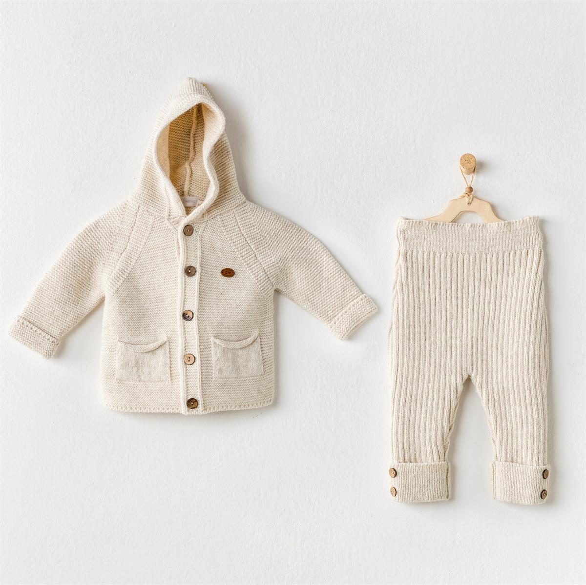 Andywawa Unisex Bebek Triko 2'li Takım Gri Melanj AC24335