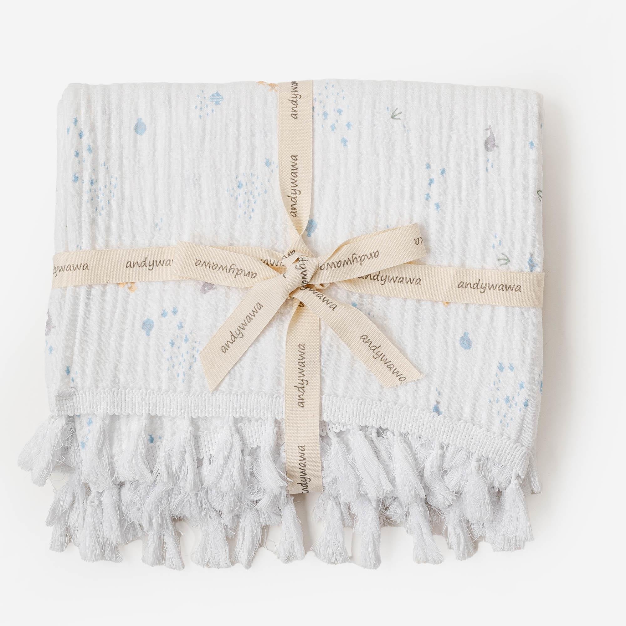 BEBEK BATTANİYE BLANKET 100X120 OCEAN IS MY HAPPY PLACE MUSLIN