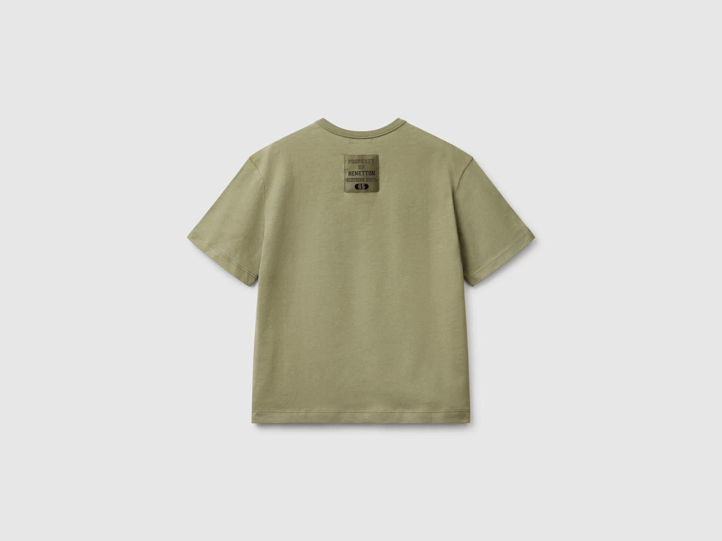 Benetton Erkek Çocuk Logo Baskı Detaylı Oversize T-Shirt 