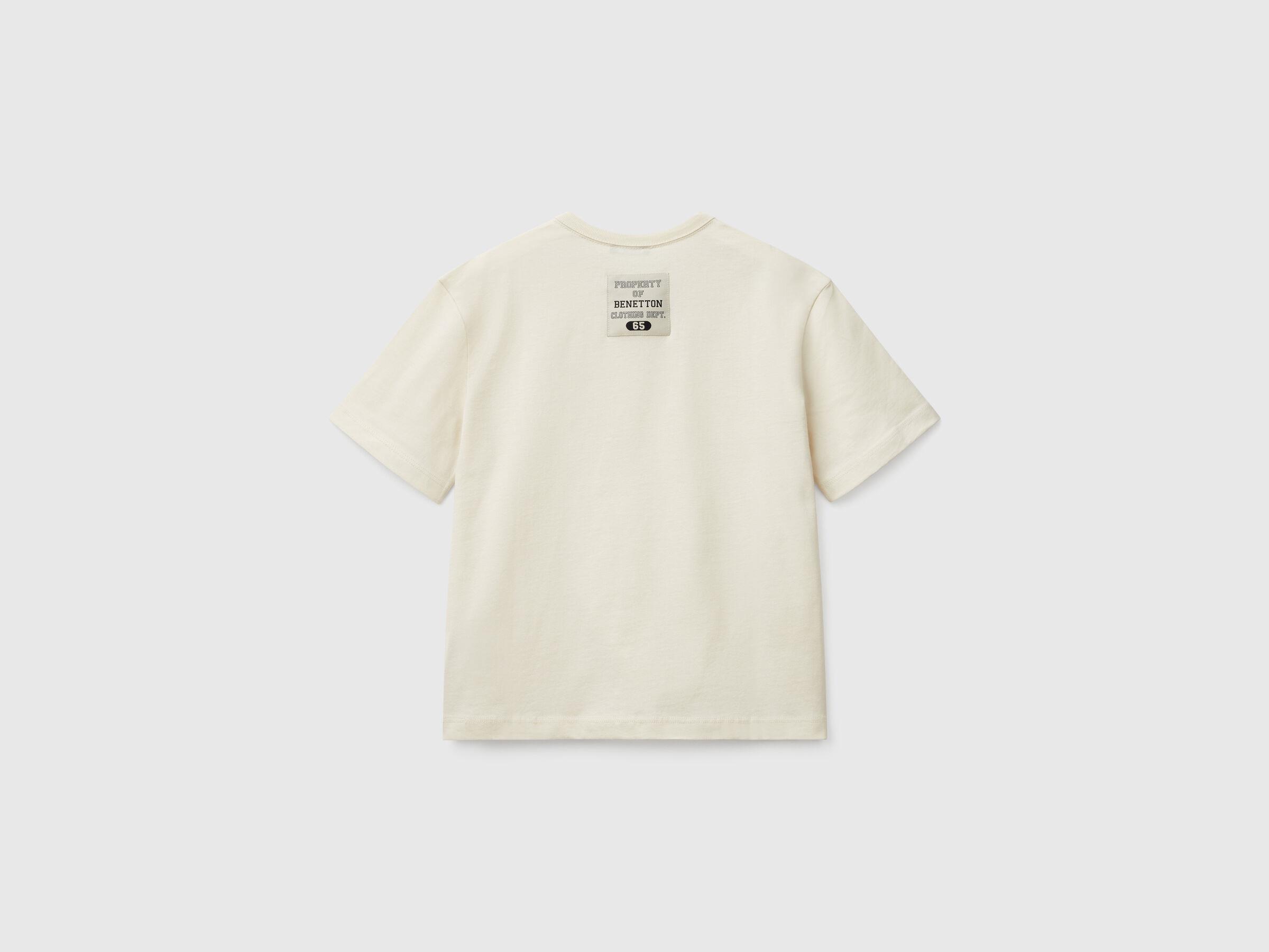 Benetton Erkek Çocuk Logo Baskı Detaylı Oversize T-Shirt 