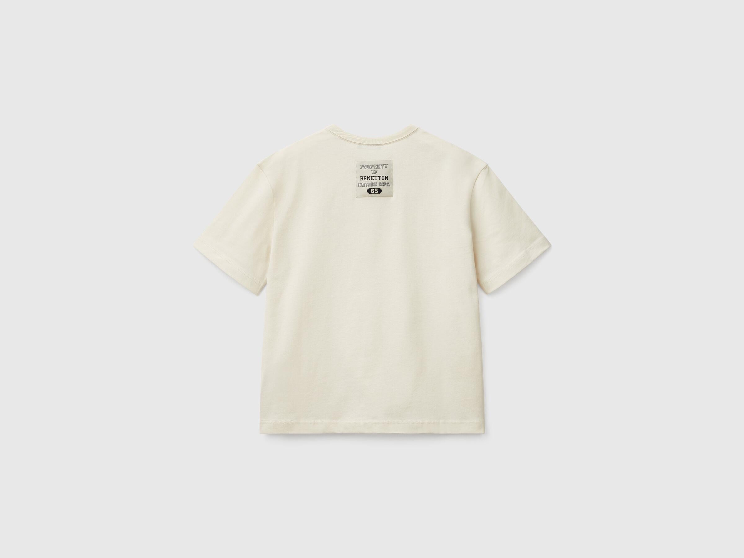 Benetton Erkek Çocuk Logo Baskı Detaylı Oversize T-Shirt 