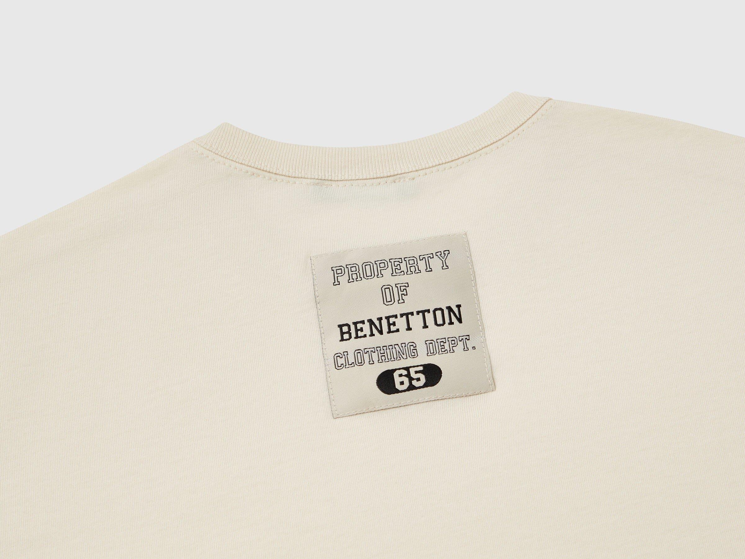 Benetton Erkek Çocuk Logo Baskı Detaylı Oversize T-Shirt 