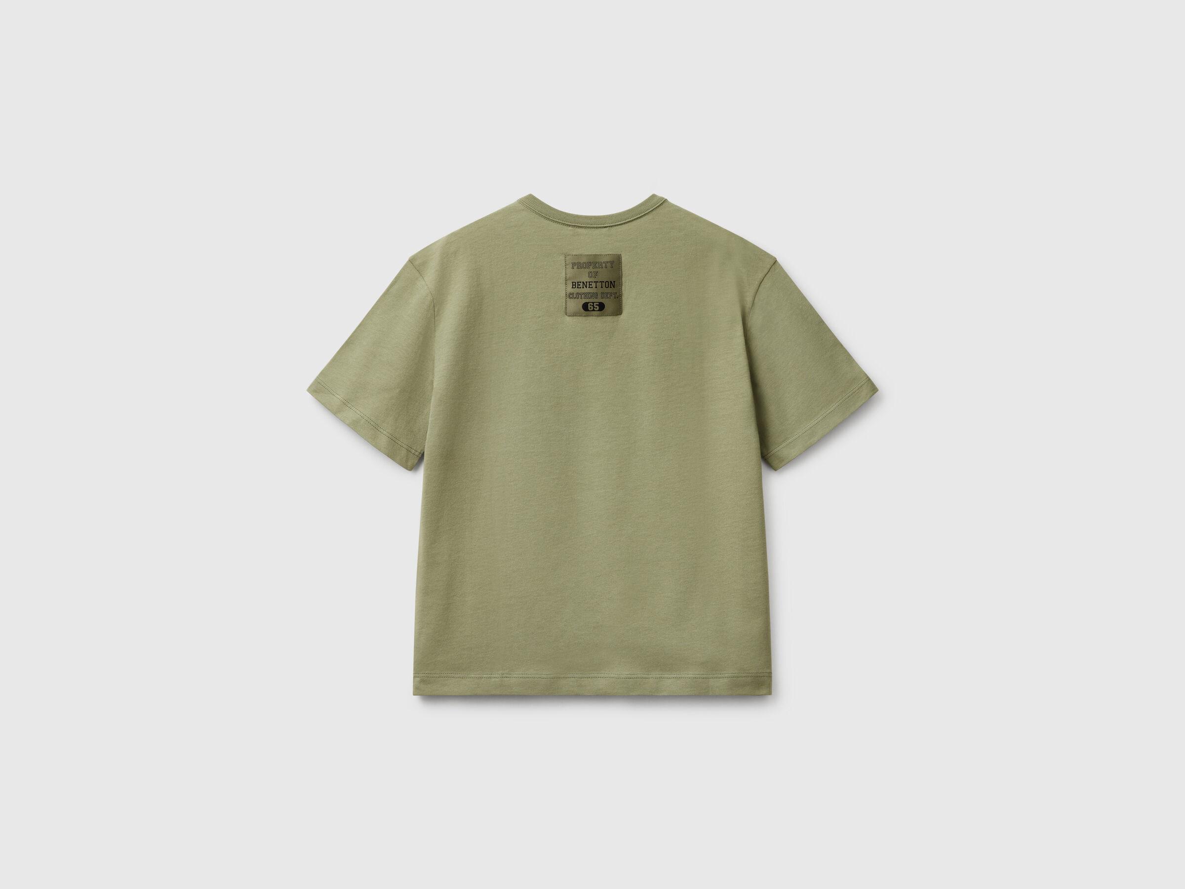 Benetton Erkek Çocuk Logo Baskı Detaylı Oversize T-Shirt 