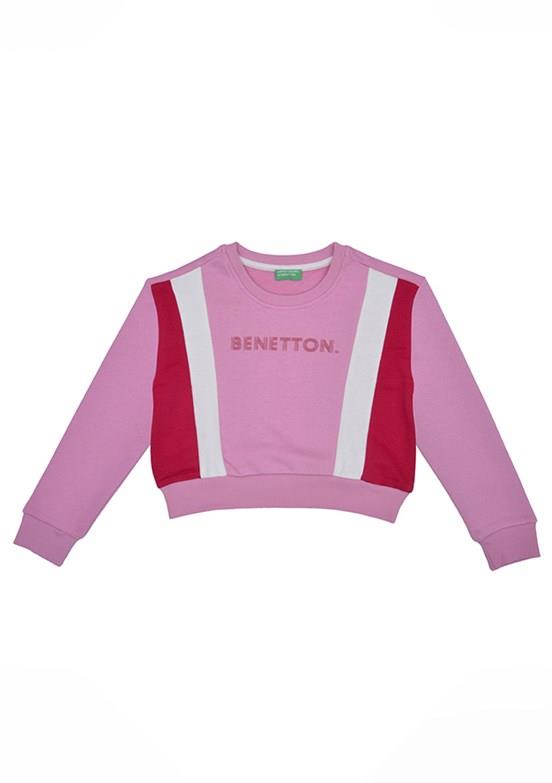 Benetton Pembe Kız Çocuk Basic Sweatshirt BNT-G21534