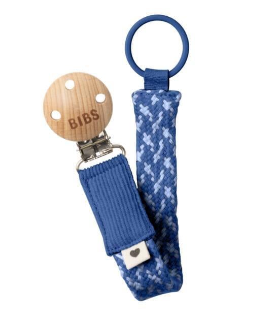Bibs Paci Braid - Emzik Askısı Corn Flower - Dusty Blue