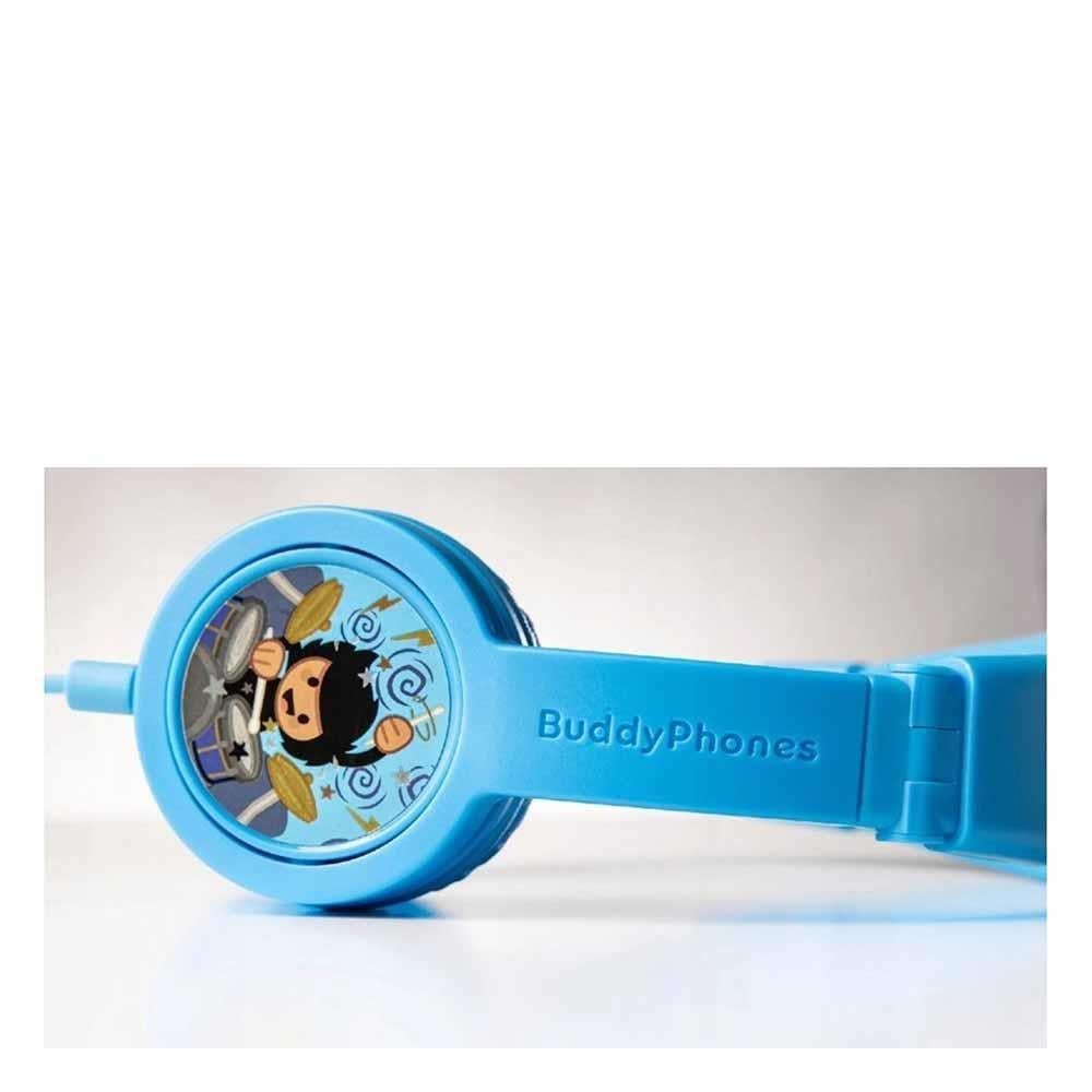 Buddyphones Explore+ - Çocuklar İçin Kulak Üstü Kulaklık - Kablolu - Katlanabilir - Mavi