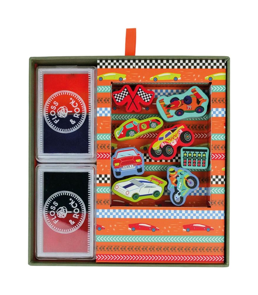 FLOSS & ROCK Stamper Ahşap Baskı Seti / Cars